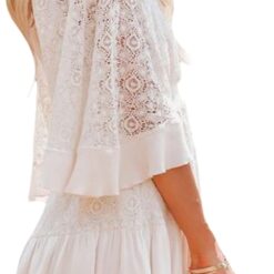 Robe Courte Blanche Dentelle image 16 | Soirée Blanche Robe Courte Blanche Dentelle image 15 | Soirée Blanche
