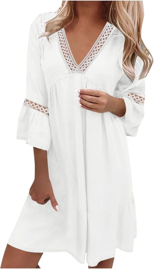 Robe Courte Dentelle Blanche – Image 2