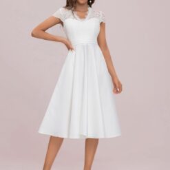 Robe De Mariée Bohème Courte Blanche image 17 | Soirée Blanche Robe De Mariée Bohème Courte Blanche image 16 | Soirée Blanche