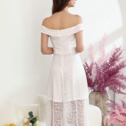 Mariage Civil Robe De Mariée Courte Blanche image 12 | Soirée Blanche Mariage Civil Robe De Mariée Courte Blanche image 11 | Soirée Blanche