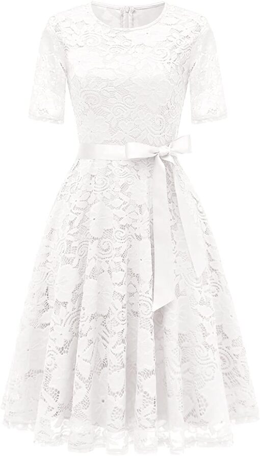 Robe De Mariée Courte Grande Taille Blanche – Image 6