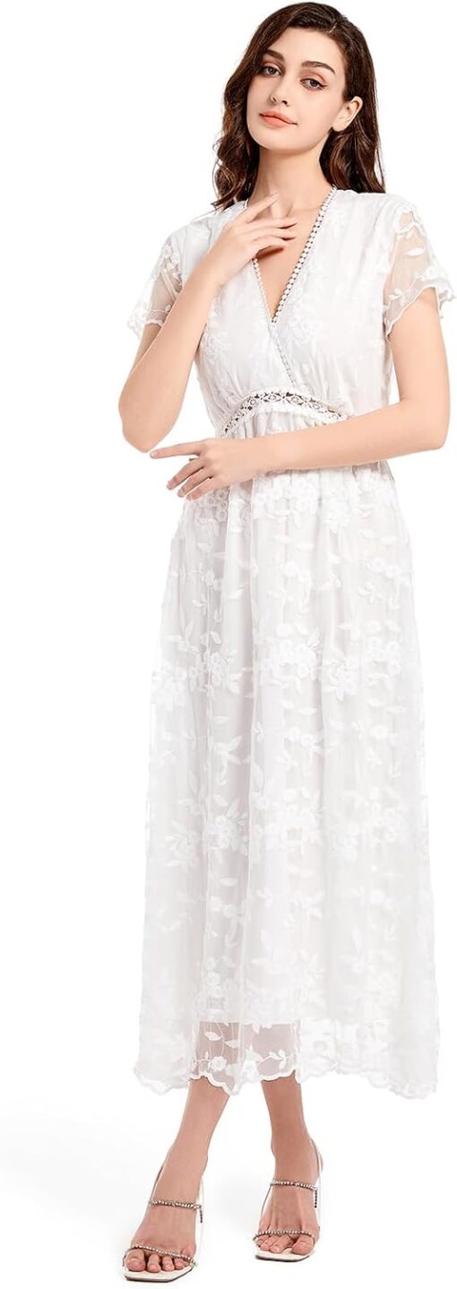 Robe De Mariée Courte Chic Et Sobre Blanche – Image 7