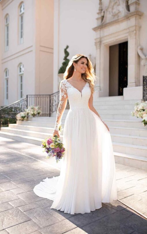Robe De Mariée Manche Longue Dentelle – Image 3