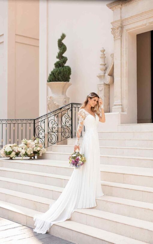 Robe De Mariée Manche Longue Dentelle – Image 4