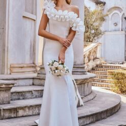 Robe de mariée sirène en dentelle florale avec manches en tulle détachables image 19 | Soirée Blanche Robe de mariée sirène en dentelle florale avec manches en tulle détachables image 18 | Soirée Blanche