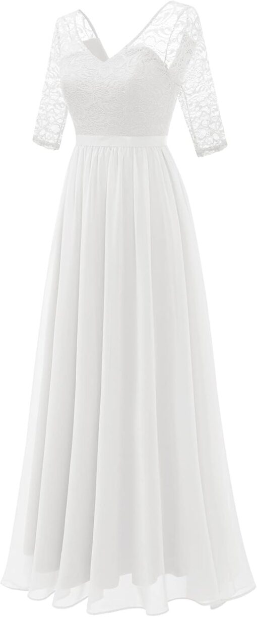 Robe De Mariée Sirène Champêtre Blanche – Image 3