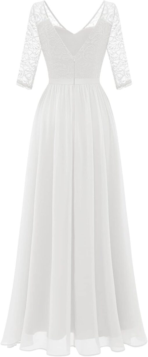 Robe De Mariée Sirène Champêtre Blanche – Image 4