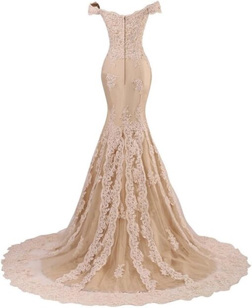 Robe De Mariée Sirène Fendue Blanche – Image 3