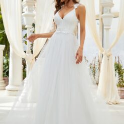 Robe de bal princesse avec dentelle florale et paillettes image 18 | Soirée Blanche