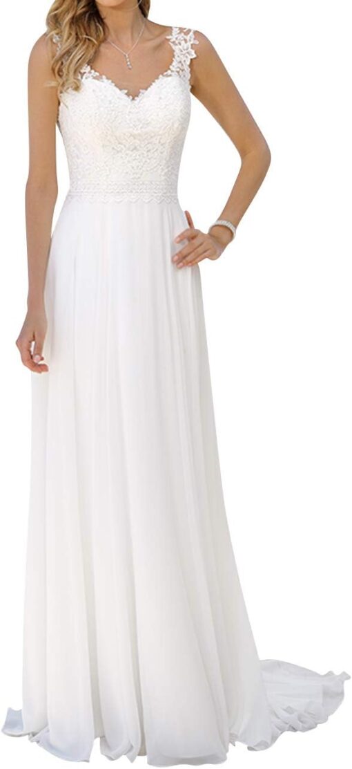 Robe De Mariée Princesse Scintillante Blanche – Image 2