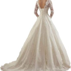 Robe De Mariée Princesse Simple A Manches Longues image 8 | Soirée Blanche Robe De Mariée Princesse Simple A Manches Longues image 7 | Soirée Blanche