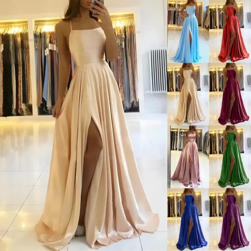 Robe De Mariée Princesse Asymétrique A Volants Blanche – Image 5