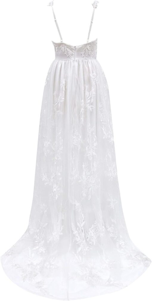 Robe De Mariée Princesse Manches Longues Blanche – Image 6