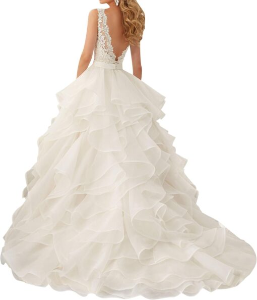Robe De Mariée Princesse Col Bardot – Image 3