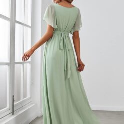 Robe de demoiselle dʼhonneur en mousseline de soie corsage torsadé image 11 | Soirée Blanche Robe de demoiselle dʼhonneur en mousseline de soie corsage torsadé image 10 | Soirée Blanche