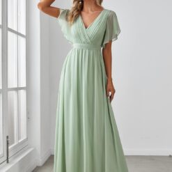 Robe de demoiselle dʼhonneur en mousseline de soie corsage torsadé image 17 | Soirée Blanche Robe de demoiselle dʼhonneur en mousseline de soie corsage torsadé image 16 | Soirée Blanche