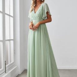 Robe de demoiselle dʼhonneur en mousseline de soie corsage torsadé image 19 | Soirée Blanche Robe de demoiselle dʼhonneur en mousseline de soie corsage torsadé image 18 | Soirée Blanche