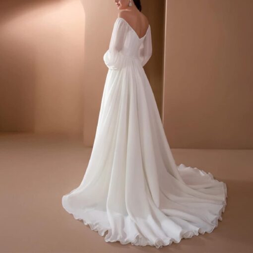 Robe De Mariée Originale A Frange Perlée – Image 4