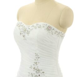 Robe de mariée A en satin avec poches et corsage illusion image 15 | Soirée Blanche