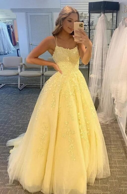 Robe De Mariée Bretelles Spaghettis Blanche – Image 7