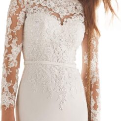 Robe De Mariée Manches Longues Dos Nu Blanche image 11 | Soirée Blanche Robe De Mariée Manches Longues Dos Nu Blanche image 10 | Soirée Blanche