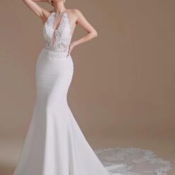 Robe De Mariée Col Américain Blanche image 14 | Soirée Blanche Robe De Mariée Col Américain Blanche image 13 | Soirée Blanche