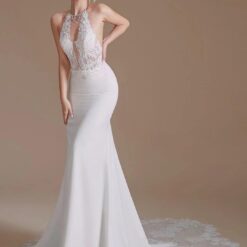 Robe De Mariée Col Américain Blanche image 16 | Soirée Blanche Robe De Mariée Col Américain Blanche image 15 | Soirée Blanche