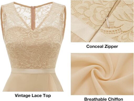 Robe de mariée A en dentelle simple avec jupe en mousseline de soie – Image 7