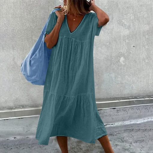 Robe Boheme Blanche Manche Longue – Image 4