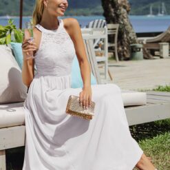 Robe De Soirée Longue Dentelle Blanche image 17 | Soirée Blanche