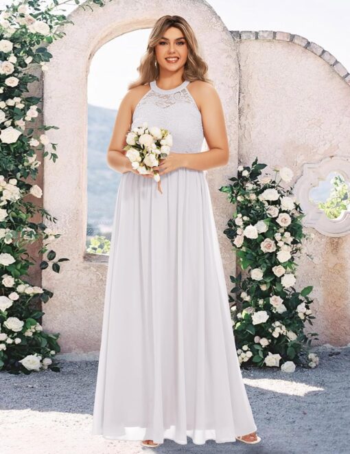 Robe De Soirée Longue Dentelle Blanche – Image 7