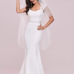 Robe Sirène Blanche Manche Longue image 19 | Soirée Blanche Robe Sirène Blanche Manche Longue image 18 | Soirée Blanche