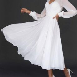 Robe Longue Blanche Manche Longue image 10 | Soirée Blanche