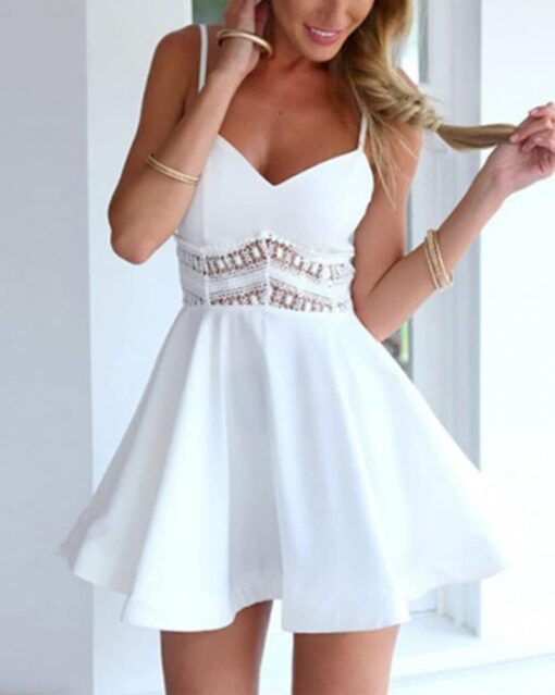 Robe Soirée Courte Blanche – Image 3