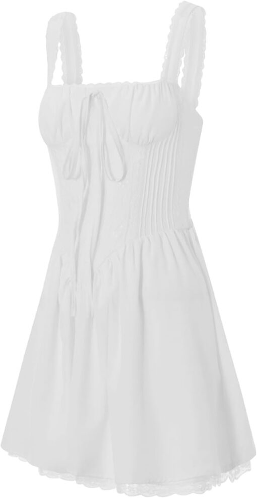 Robe Blanche Courte A Volant – Image 3