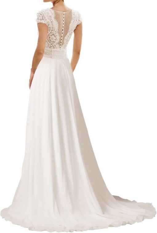 Robe De Mariée Bohème Manche Longue – Image 3