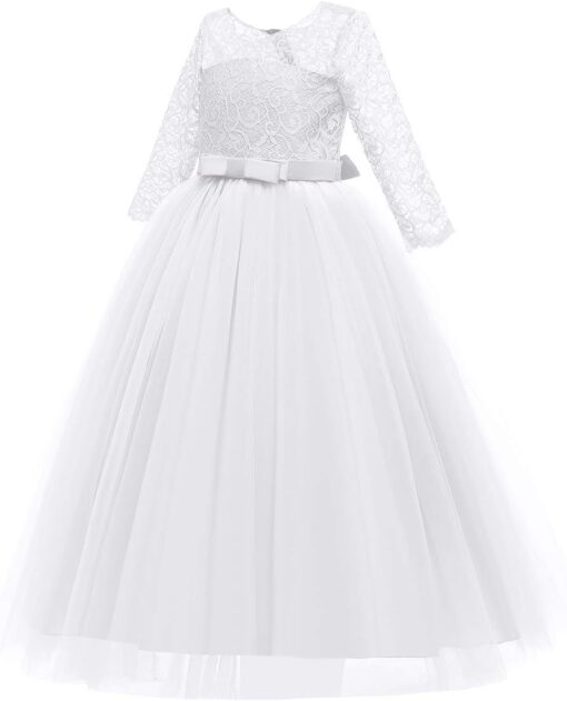Robe de mariée princesse rose nude à encolure carrée – Image 6