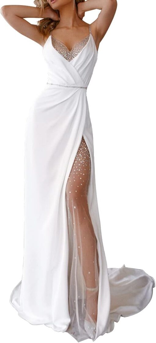 Robe De Mariée Col Bardot Et Longue Traîne – Image 2