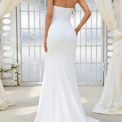 Robe De Mariée Sirène Dos Nu Sexy Blanche image 14 | Soirée Blanche