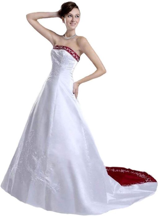 Robe De Mariée Longue Blanche – Image 3