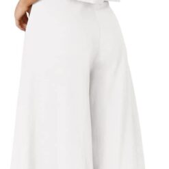 Combinaison féminine pour femmes 2 pièces, Chemise longue + Pantalon taille haute image 14 | Soirée Blanche Combinaison féminine pour femmes 2 pièces, Chemise longue + Pantalon taille haute image 13 | Soirée Blanche