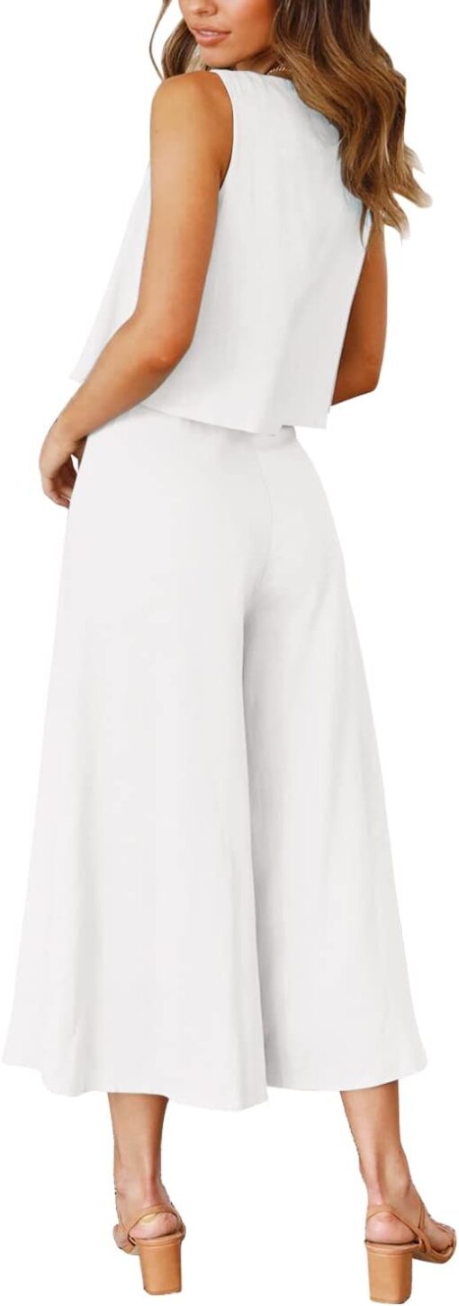 Combinaison féminine pour femmes 2 pièces, Chemise longue + Pantalon taille haute – Image 4