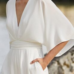 Combinaison Barboteuse Femmes avec Manches Courtes image 17 | Soirée Blanche Combinaison Barboteuse Femmes avec Manches Courtes image 16 | Soirée Blanche