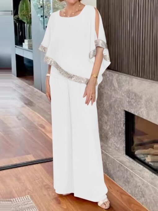 Costume de Soirée Complexe à Ruches – Image 3