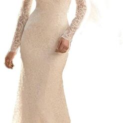 Robe de mariée ajustée et évasée avec broderies et col V image 7 | Soirée Blanche