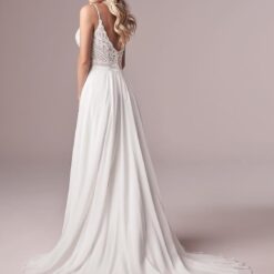 Robe de mariée en dentelle florale avec bretelles détachables aux épaules image 15 | Soirée Blanche