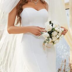 Robe De Mariée Sirène Dos Nu Sexy Blanche image 12 | Soirée Blanche