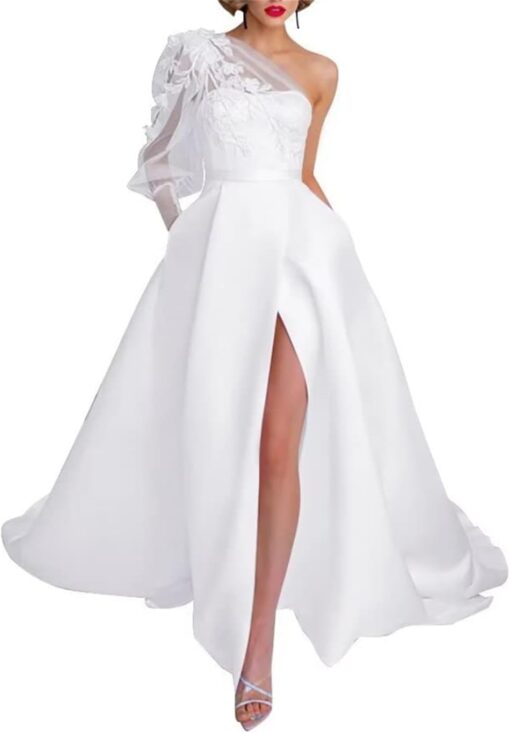 Robe De Mariée Manches Courtes En Tulle – Image 2