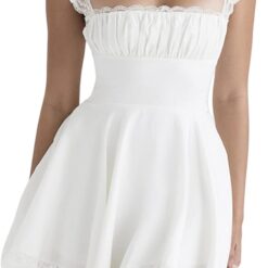 Robe Élégante Mini Dentelle Blanche image 5 | Soirée Blanche