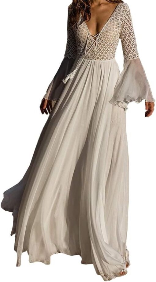 Robe Blanche Manche Longue – Image 2